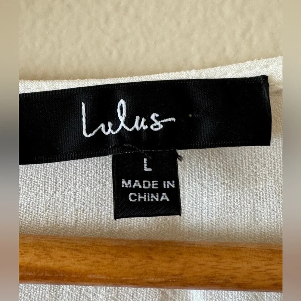 Lulu's White and Blue Embroidered Mini Dress - Picture 4 of 5